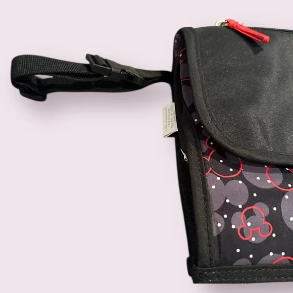 Disney Baby Love Mickey Mouse Black and Red Travel Diaper Mat With Storage - Picture 2 of 8